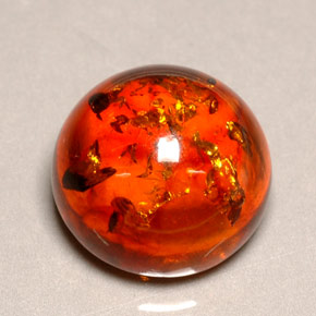 Ámbar naranja natural de 6,16 ct, transparente, transparente / translúcido