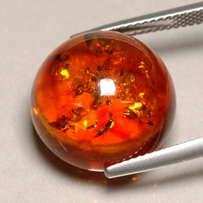 Ámbar naranja natural de 6,16 ct, transparente, transparente / translúcido