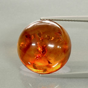 Ámbar naranja natural de 6,06 ct, transparente, transparente / translúcido