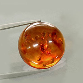 Ámbar naranja natural de 6,06 ct, transparente, transparente / translúcido