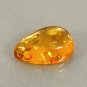 Ámbar naranja natural de 2,41 ct, transparente, transparente / translúcido