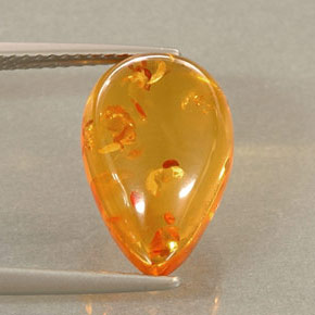 Ámbar naranja natural de 2,41 ct, transparente, transparente / translúcido
