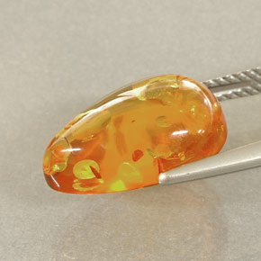 Ámbar naranja natural de 2,41 ct, transparente, transparente / translúcido