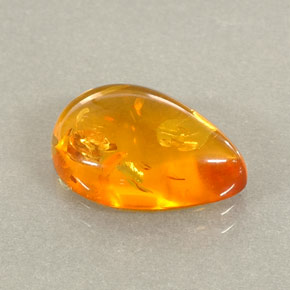 Ámbar naranja natural de 2,21 ct, transparente, transparente / translúcido
