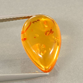 Ámbar naranja natural de 2,21 ct, transparente, transparente / translúcido