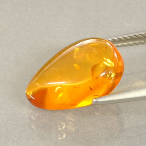 Ámbar naranja natural de 2,21 ct, transparente, transparente / translúcido