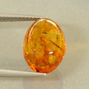 Ámbar naranja natural de 2,29 ct, transparente, transparente / translúcido