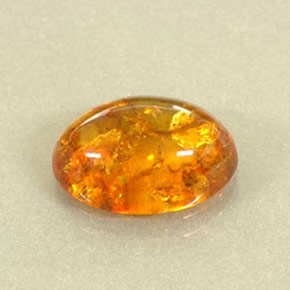 Ámbar naranja natural de 2,29 ct, transparente, transparente / translúcido