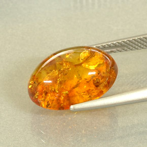 Ámbar naranja natural de 2,29 ct, transparente, transparente / translúcido