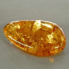 Ámbar naranja natural de 30,46 ct, transparente, transparente / translúcido
