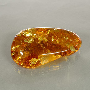 Ámbar naranja natural de 34,34 ct, transparente, transparente / translúcido