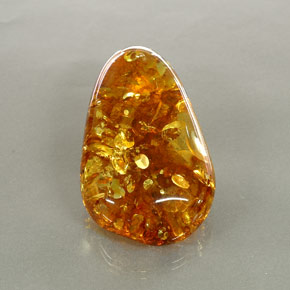Ámbar naranja natural de 34,34 ct, transparente, transparente / translúcido