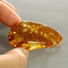 Ámbar naranja natural de 34,34 ct, transparente, transparente / translúcido