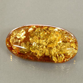 Ámbar naranja natural de 25,46 ct, transparente, transparente / translúcido