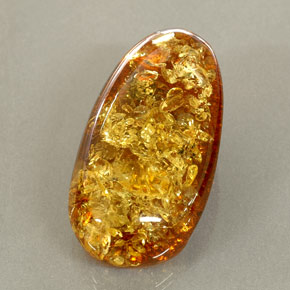 Ámbar naranja natural de 25,46 ct, transparente, transparente / translúcido