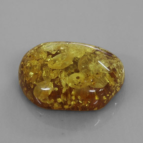 Ámbar naranja natural de 25,63 ct, transparente, transparente / translúcido