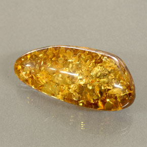 Ámbar naranja natural de 20,89 ct, transparente, transparente / translúcido