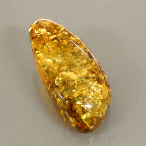 Ámbar naranja natural de 20,89 ct, transparente, transparente / translúcido