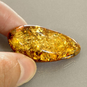 Ámbar naranja natural de 20,89 ct, transparente, transparente / translúcido