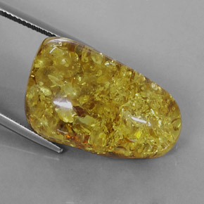 Ámbar naranja natural de 17,75 ct, transparente, transparente / translúcido