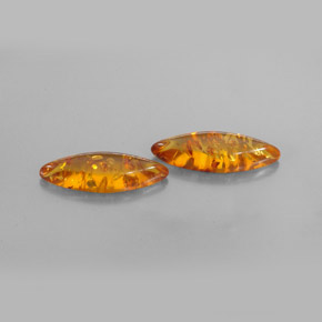 Gemas de ámbar naranja natural de  ct, transparente, transparente / translúcido