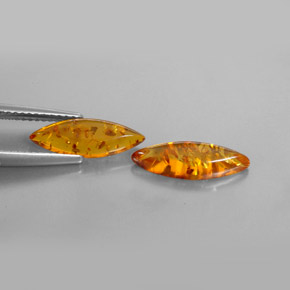 Gemas de ámbar naranja natural de  ct, transparente, transparente / translúcido