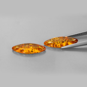 Gemas de ámbar naranja natural de  ct, transparente, transparente / translúcido