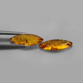 Gemas de ámbar naranja natural de  ct, transparente, transparente / translúcido