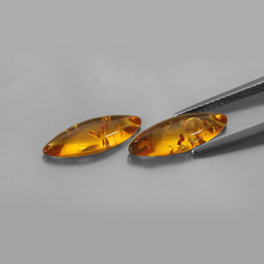 Gemas de ámbar naranja natural de  ct, transparente, transparente / translúcido