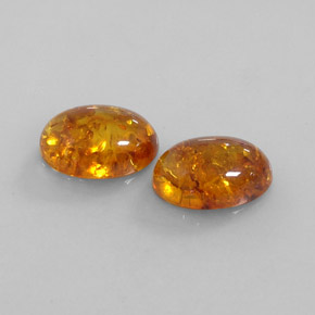 Gemas de ámbar naranja natural de  ct, transparente, transparente / translúcido
