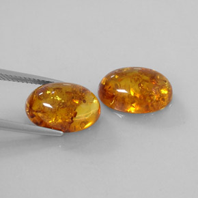 Gemas de ámbar naranja natural de  ct, transparente, transparente / translúcido