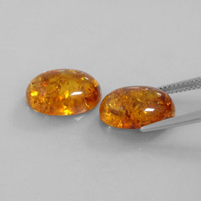 Gemas de ámbar naranja natural de  ct, transparente, transparente / translúcido
