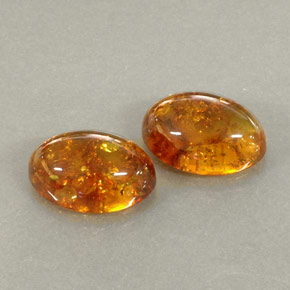 Gemas de ámbar naranja natural de  ct, transparente, transparente / translúcido