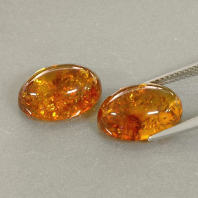 Gemas de ámbar naranja natural de  ct, transparente, transparente / translúcido