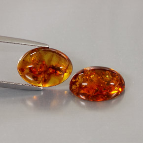 Gemas de ámbar naranja natural de  ct, transparente, transparente / translúcido