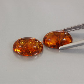 Gemas de ámbar naranja natural de  ct, transparente, transparente / translúcido