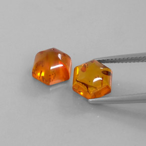 Gemas de ámbar naranja natural de  ct, transparente, transparente / translúcido