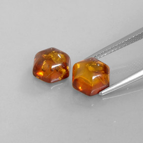 Gemas de ámbar naranja natural de  ct, transparente, transparente / translúcido