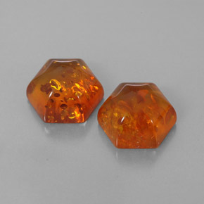 Gemas de ámbar naranja natural de  ct, transparente, transparente / translúcido