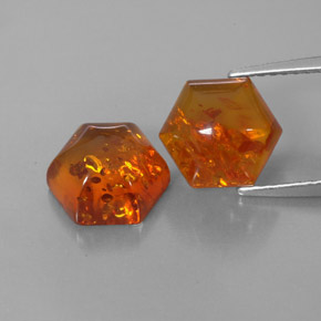 Gemas de ámbar naranja natural de  ct, transparente, transparente / translúcido