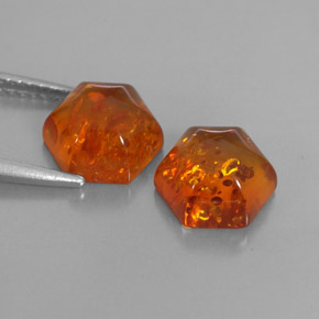 Gemas de ámbar naranja natural de  ct, transparente, transparente / translúcido