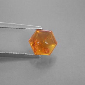 Ámbar naranja natural de 0,83 ct, transparente, transparente / translúcido