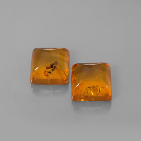 Gemas de ámbar naranja natural de  ct, transparente, transparente / translúcido