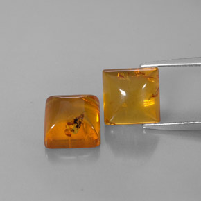 Gemas de ámbar naranja natural de  ct, transparente, transparente / translúcido