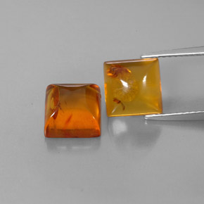 Gemas de ámbar naranja natural de  ct, transparente, transparente / translúcido