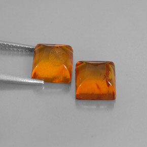 Gemas de ámbar naranja natural de  ct, transparente, transparente / translúcido