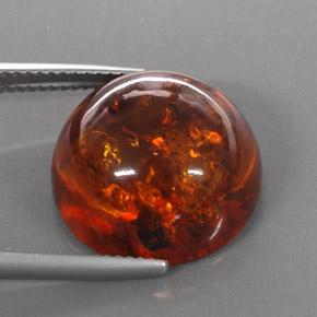Ámbar naranja natural de 6,16 ct, transparente, transparente / translúcido