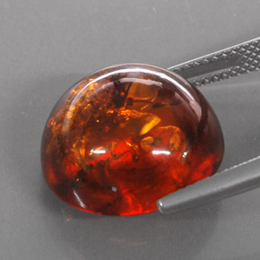 Ámbar naranja natural de 6,16 ct, transparente, transparente / translúcido