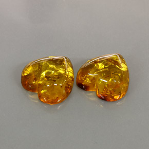 Gemas de ámbar naranja natural de  ct, transparente, transparente / translúcido
