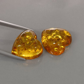 Gemas de ámbar naranja natural de  ct, transparente, transparente / translúcido